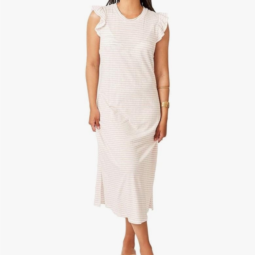 Carve designs Maeve dress in cloud/azalea stripe size xs